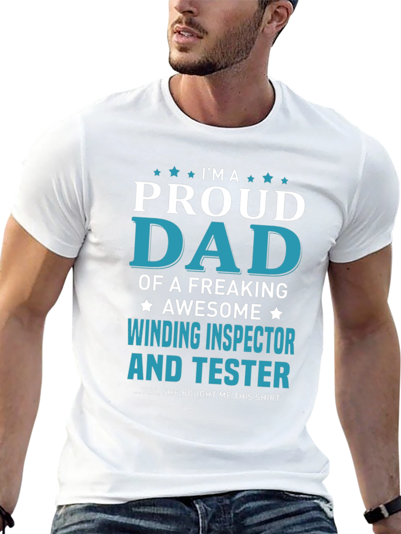 Proud Dad Winding Inspector & Tester Graphic T-Shirt