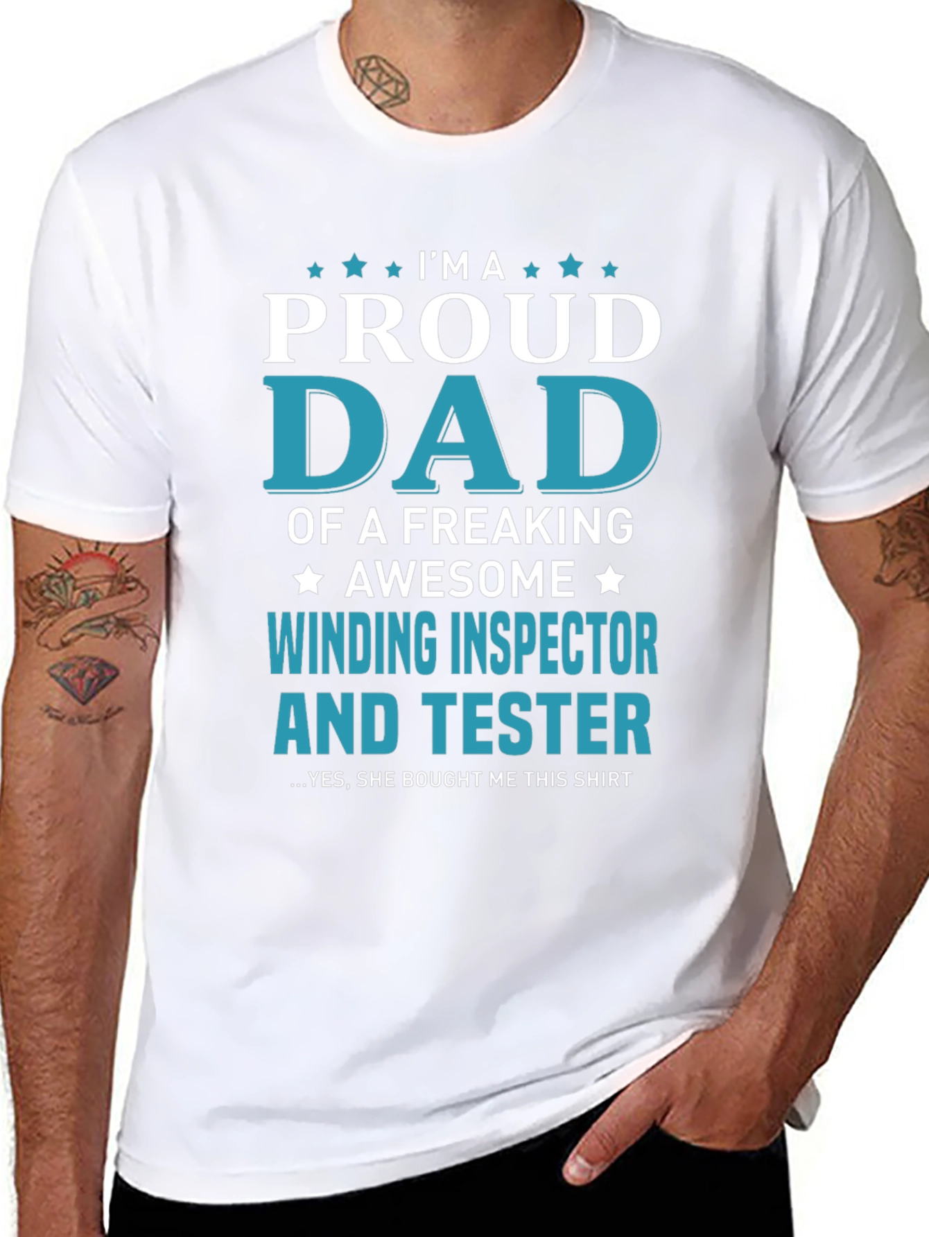 Proud Dad Winding Inspector & Tester Graphic T-Shirt