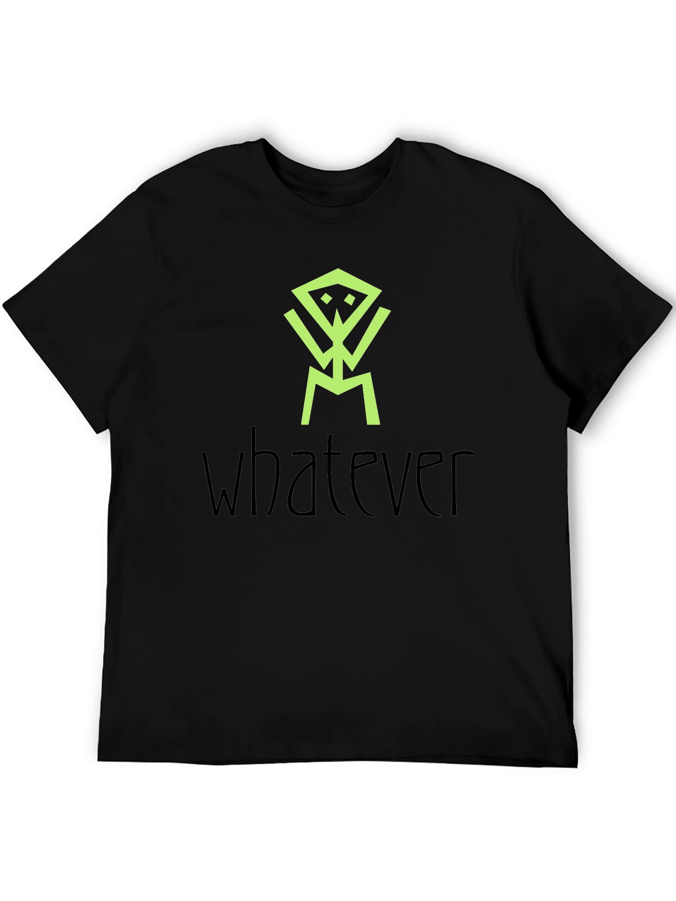 Abstract Graphic Print Black Tee - Whatever