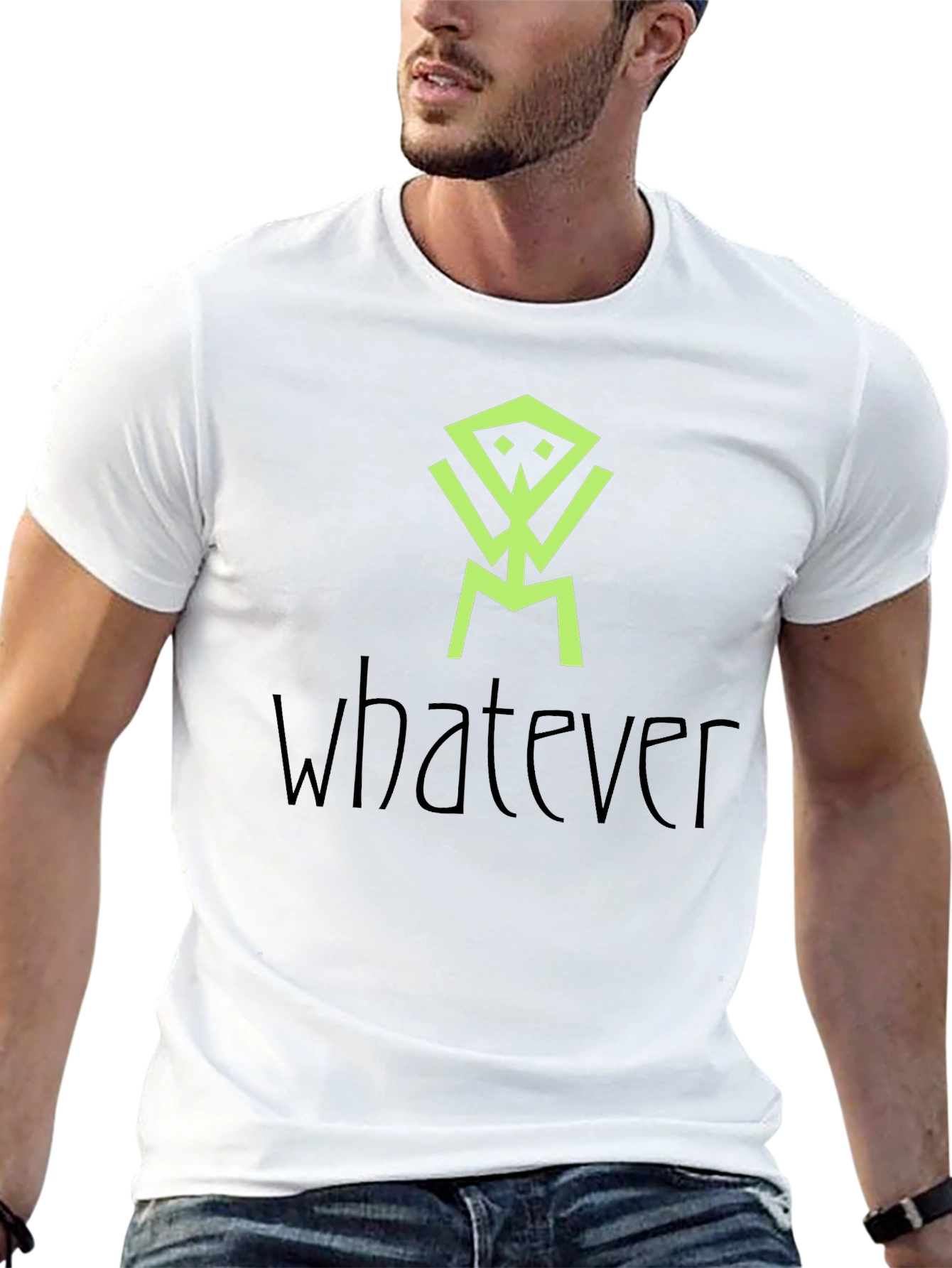 Abstract Graphic Print Black Tee - Whatever