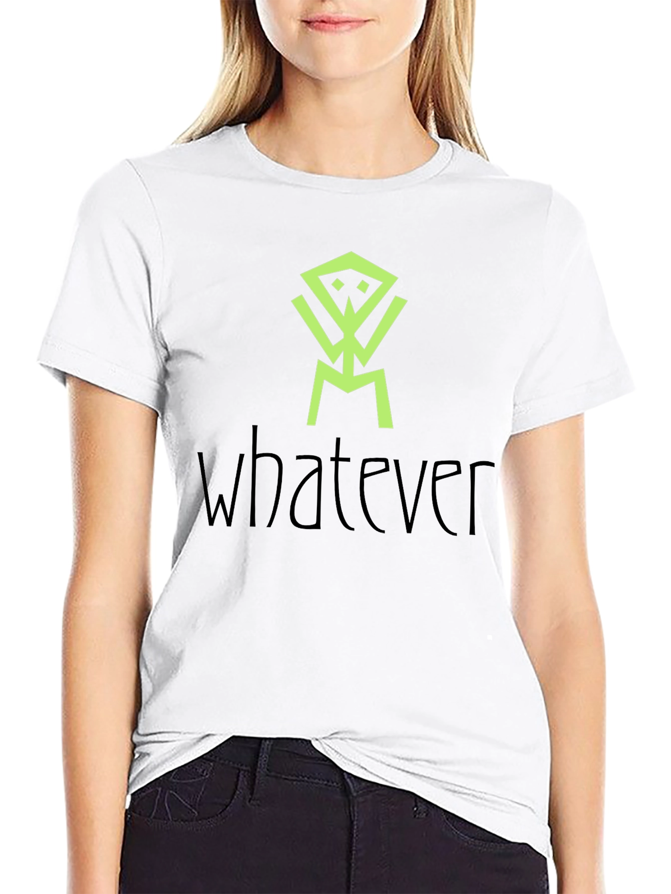 Abstract Graphic Print Black Tee - Whatever