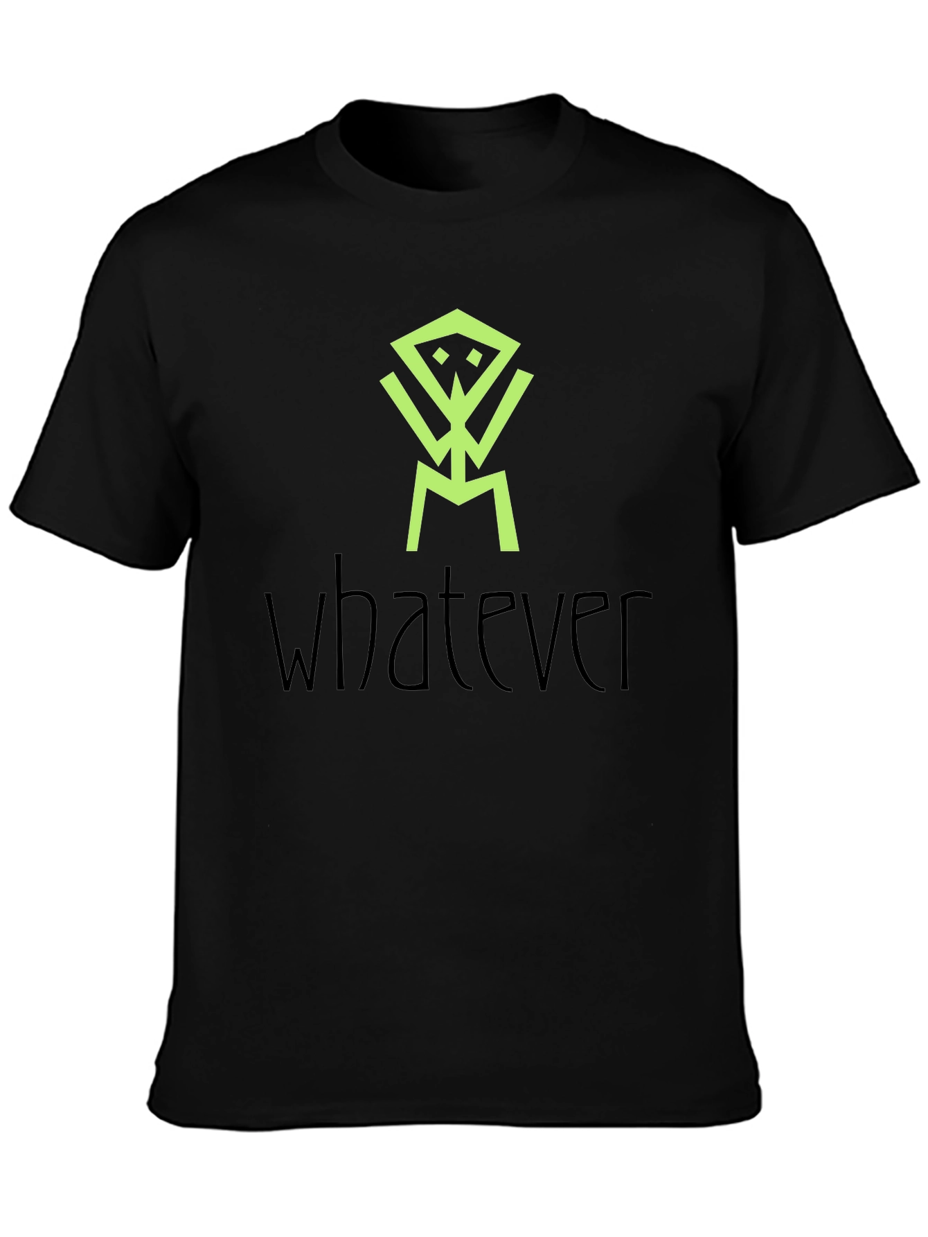 Abstract Graphic Print Black Tee - Whatever