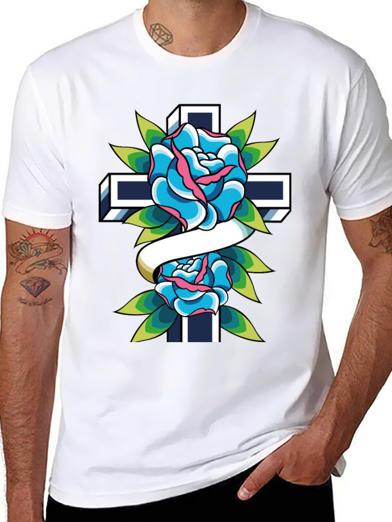 Rose and Cross Graphic Tee