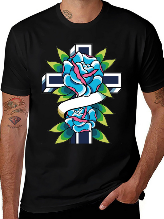 Rose and Cross Graphic Tee