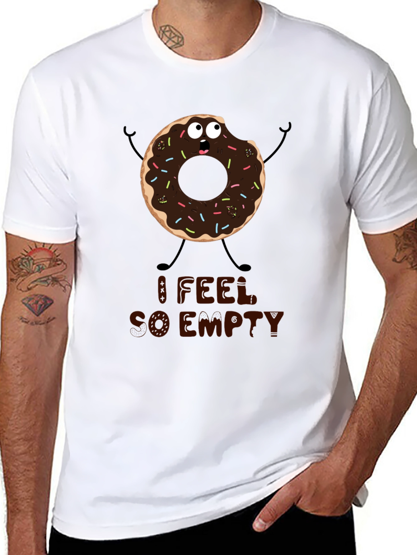 Humorous Donut T-Shirt - I Feel So Empty!