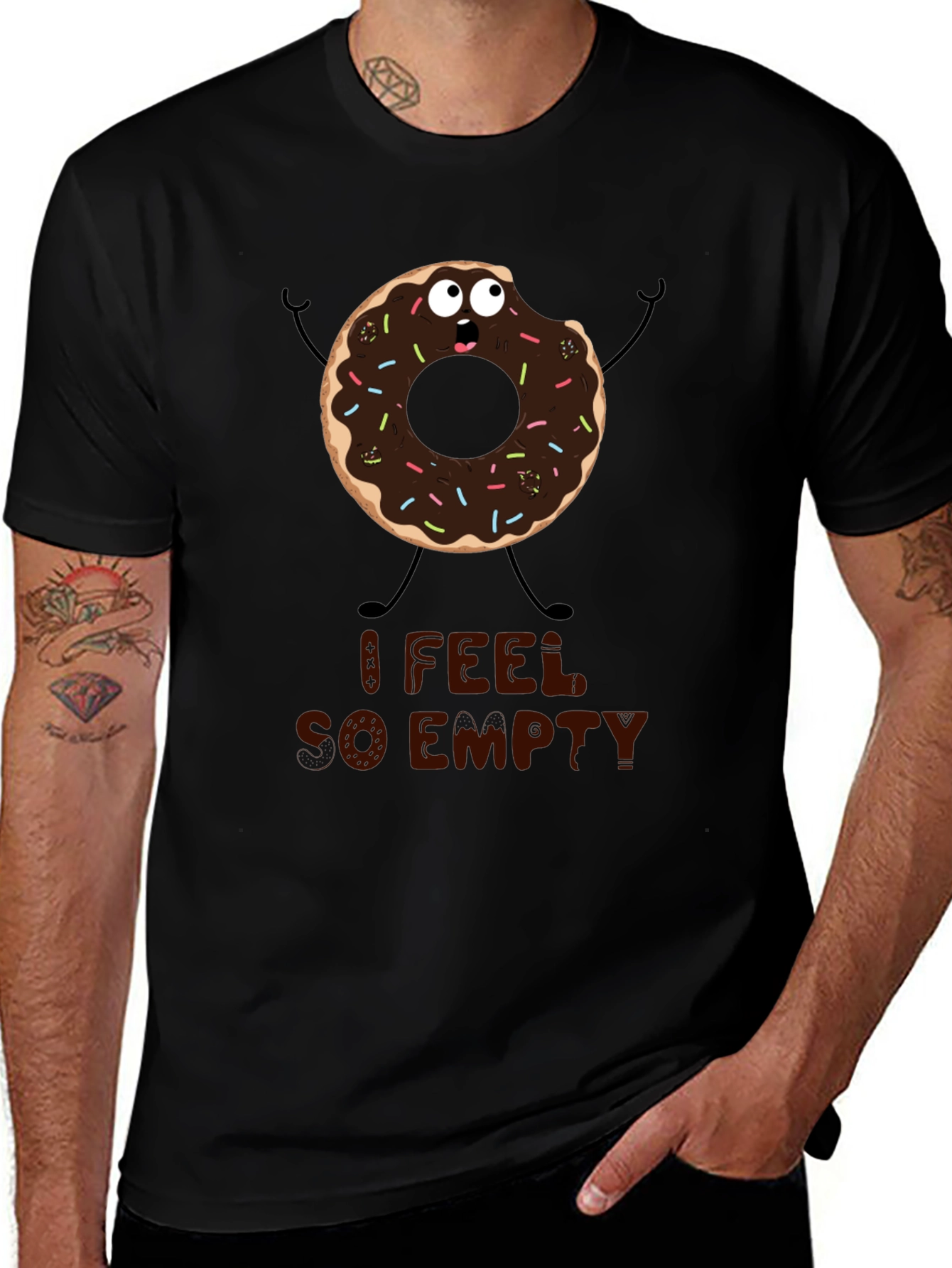 Humorous Donut T-Shirt - I Feel So Empty!