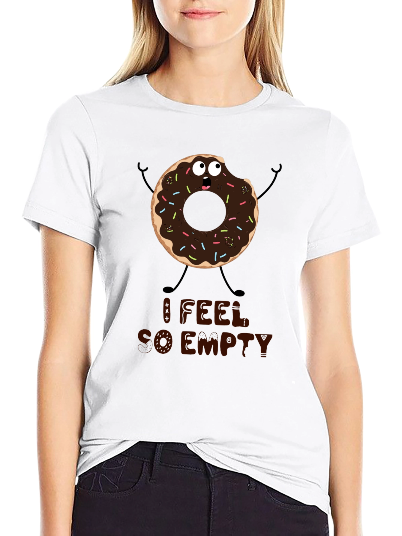 Humorous Donut T-Shirt - I Feel So Empty!