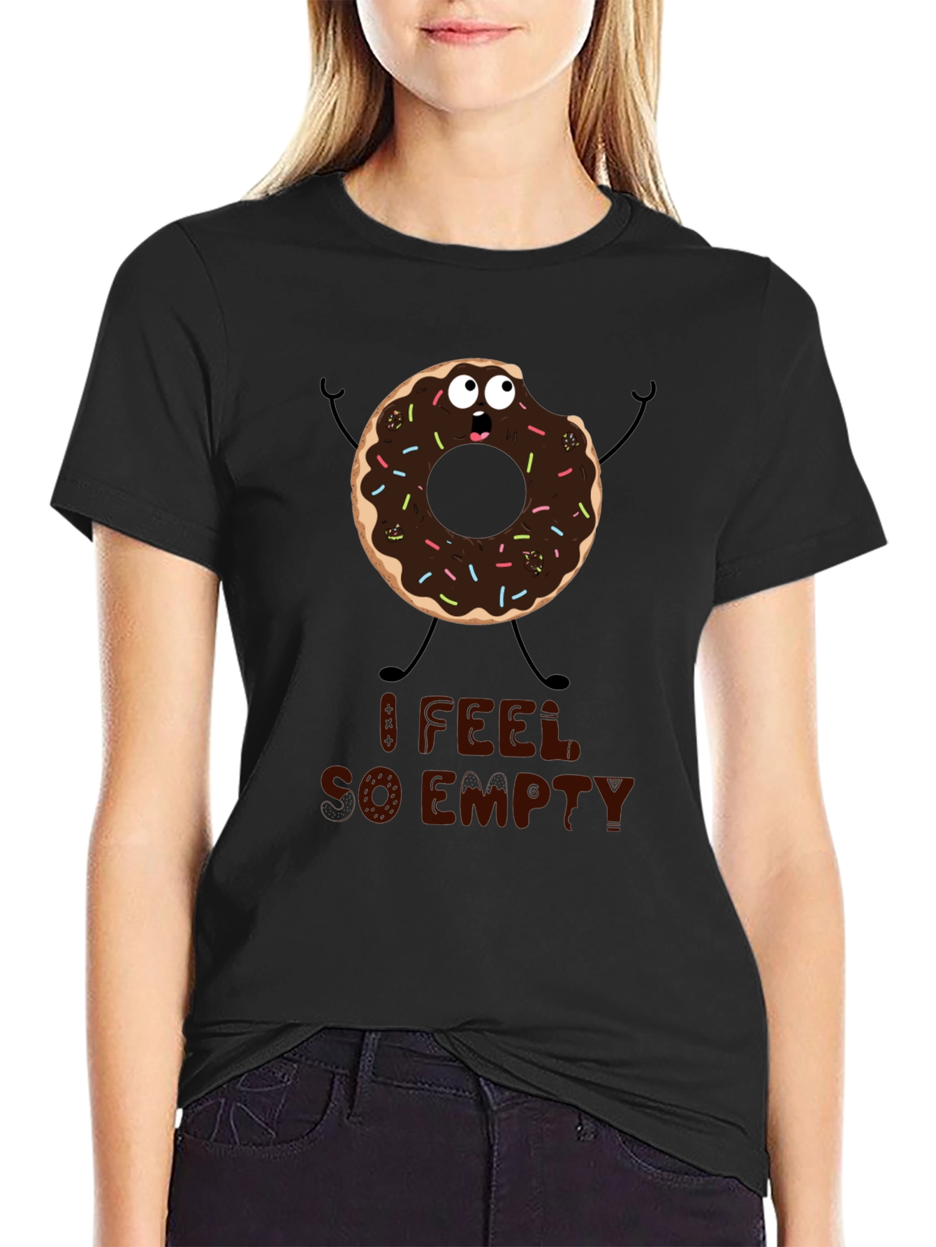 Humorous Donut T-Shirt - I Feel So Empty!