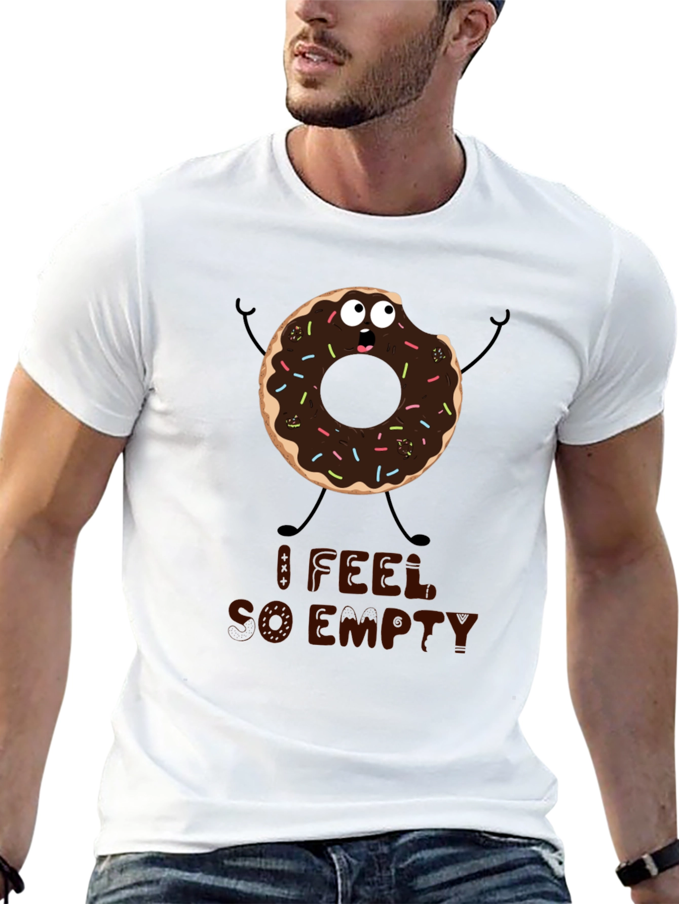 Humorous Donut T-Shirt - I Feel So Empty!