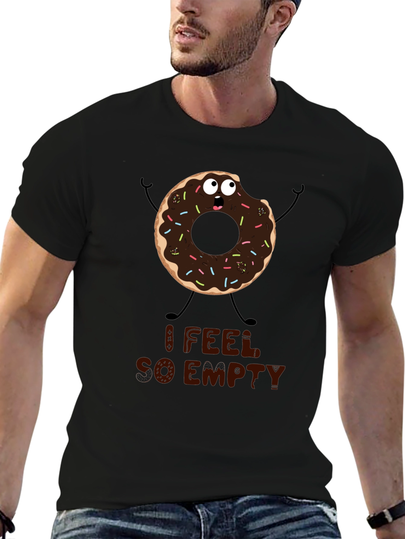 Humorous Donut T-Shirt - I Feel So Empty!