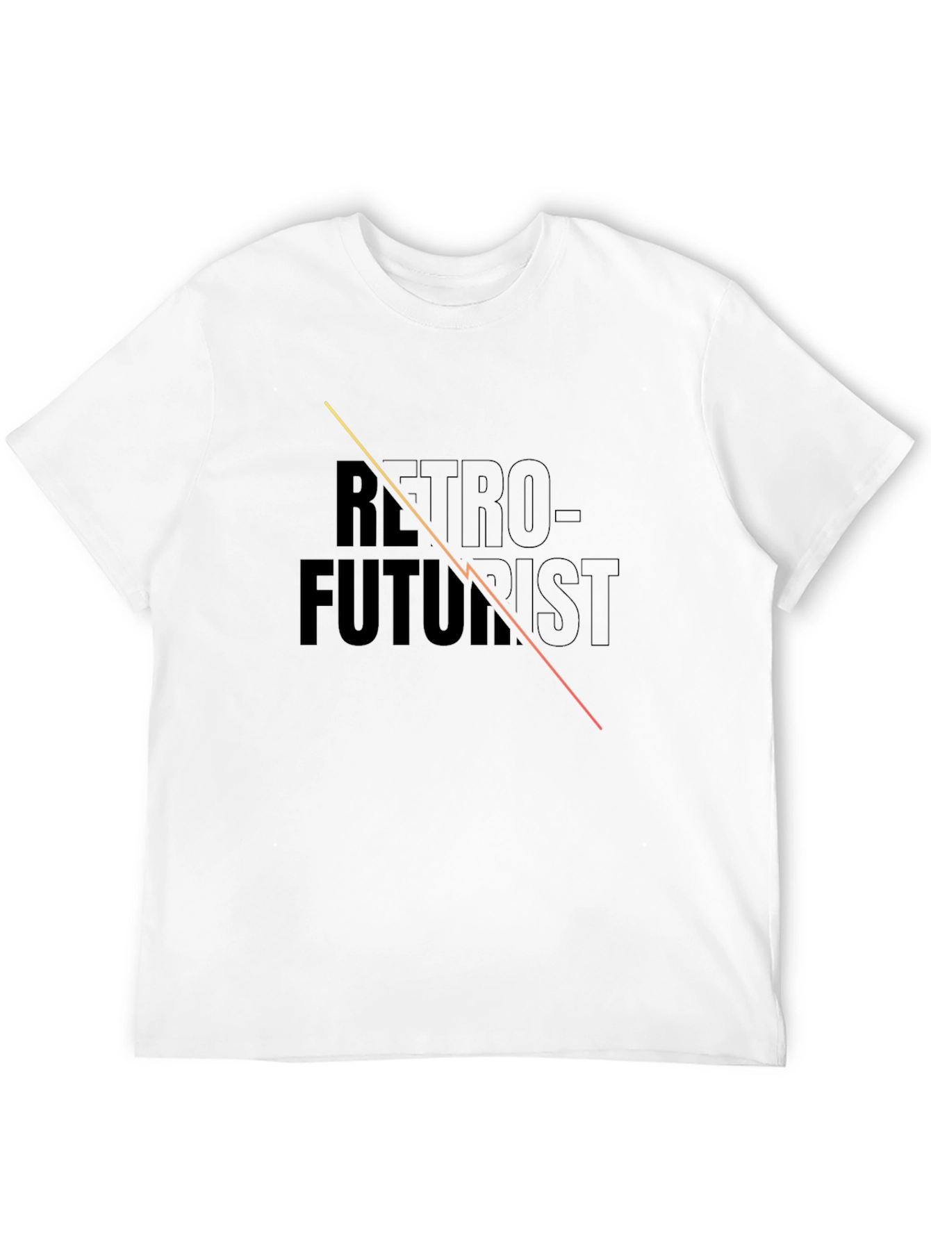 Retro-Futurist Graphic Tee - Black Cotton Blend T-Shirt