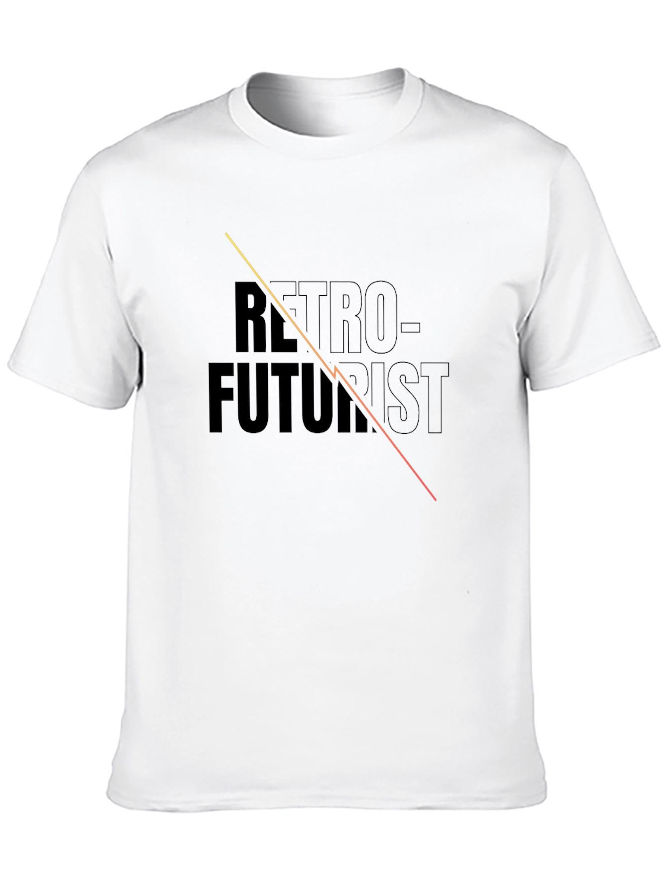 Retro-Futurist Graphic Tee - Black Cotton Blend T-Shirt