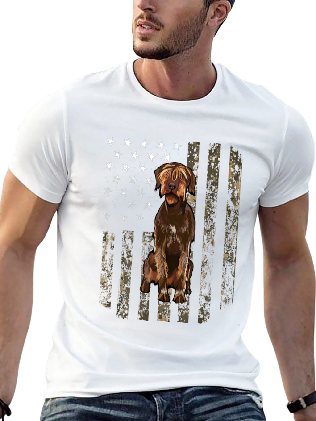 American Flag Dog T-Shirt