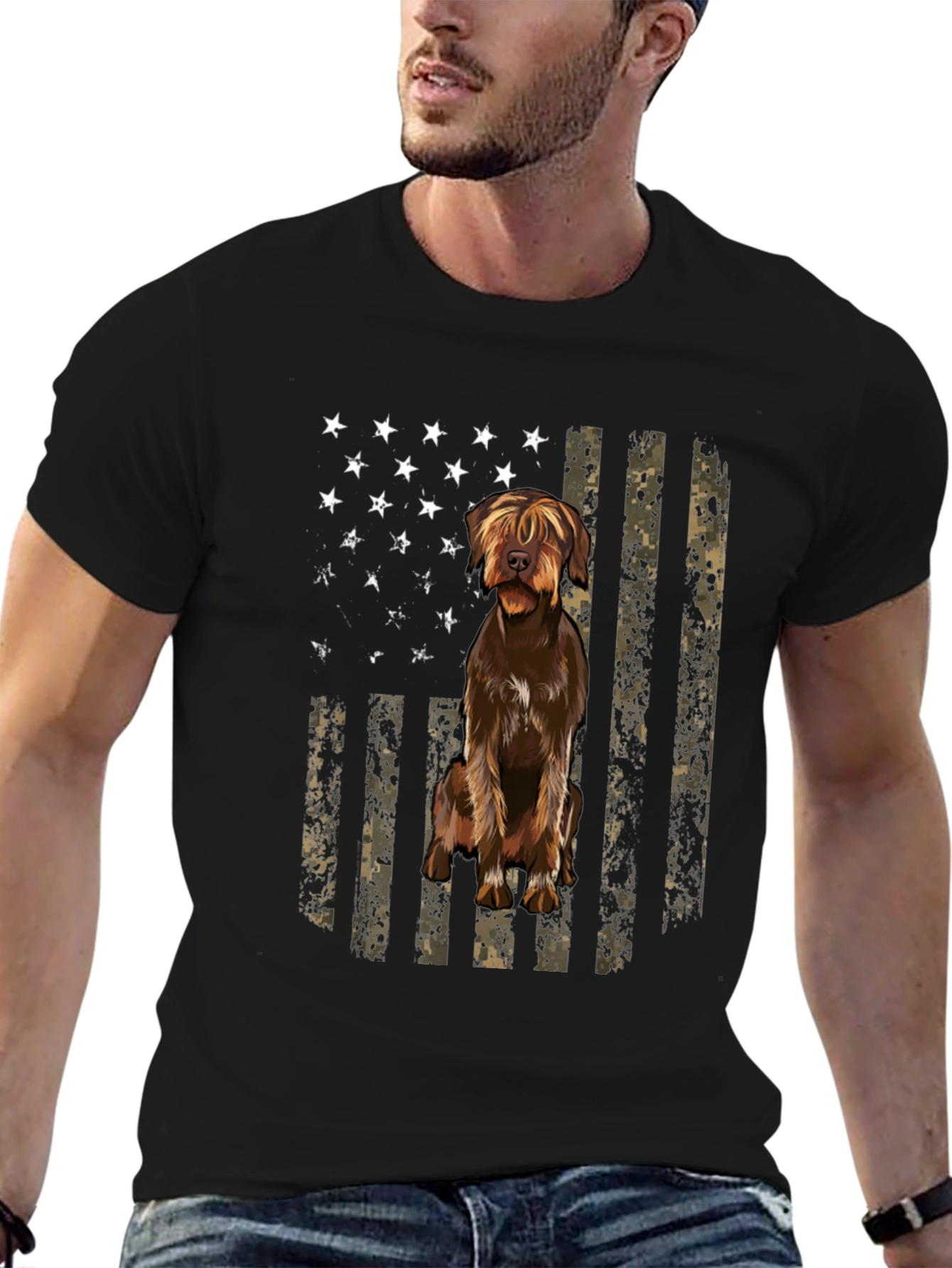 American Flag Dog T-Shirt