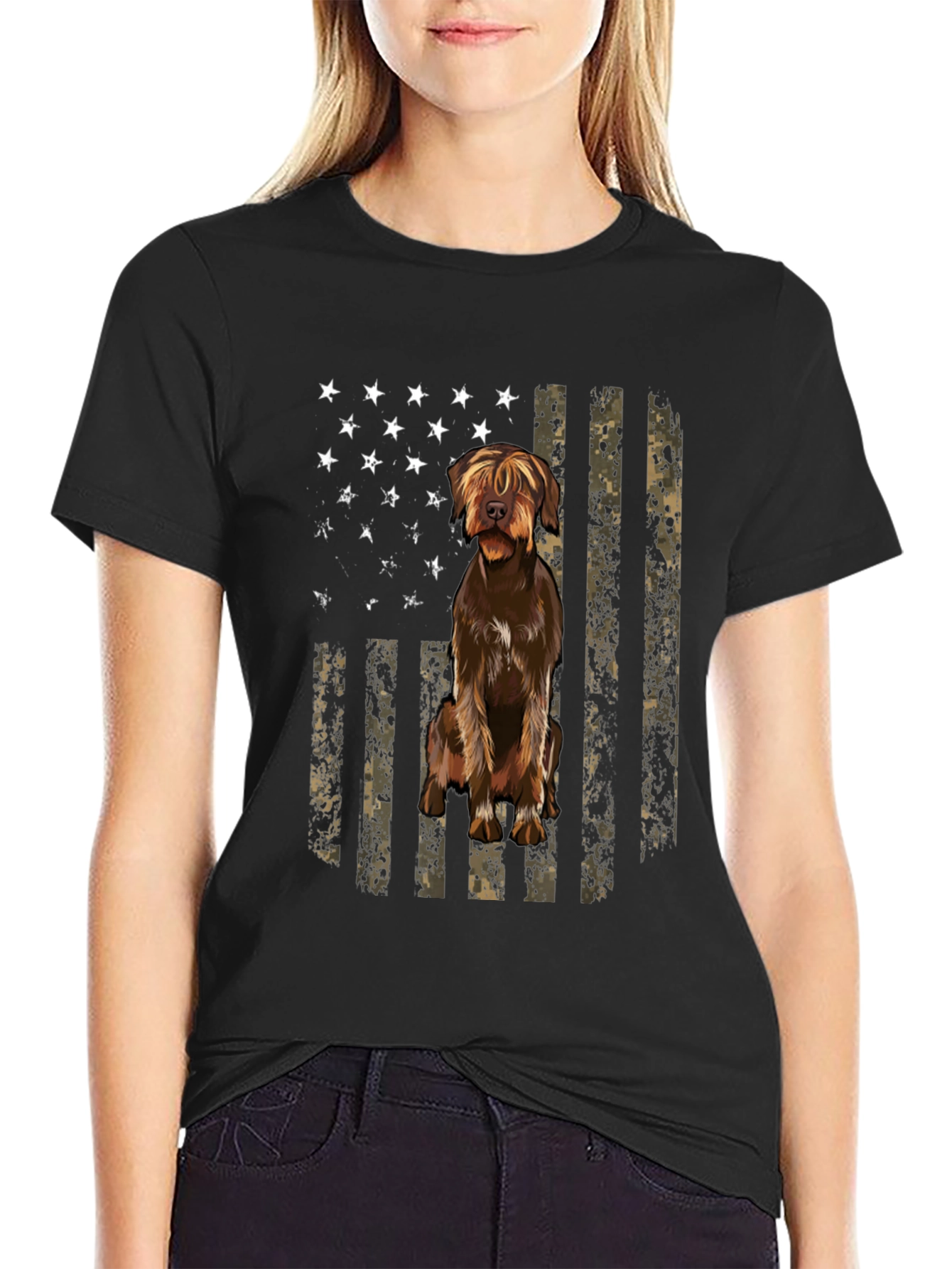 American Flag Dog T-Shirt