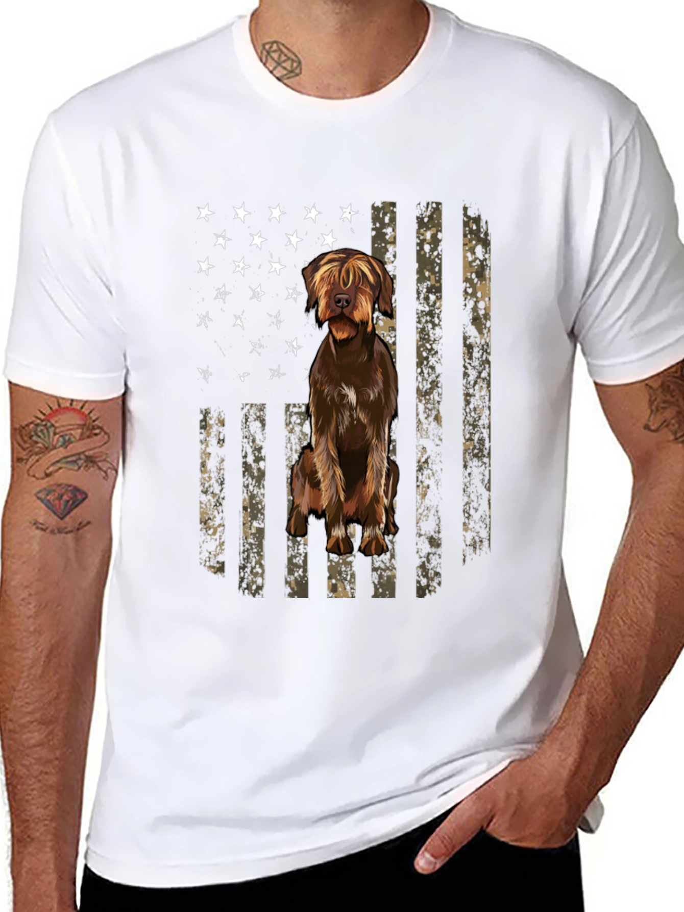 American Flag Dog T-Shirt