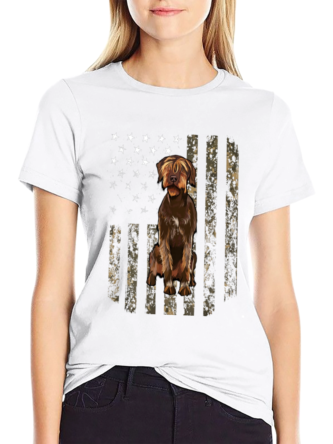 American Flag Dog T-Shirt