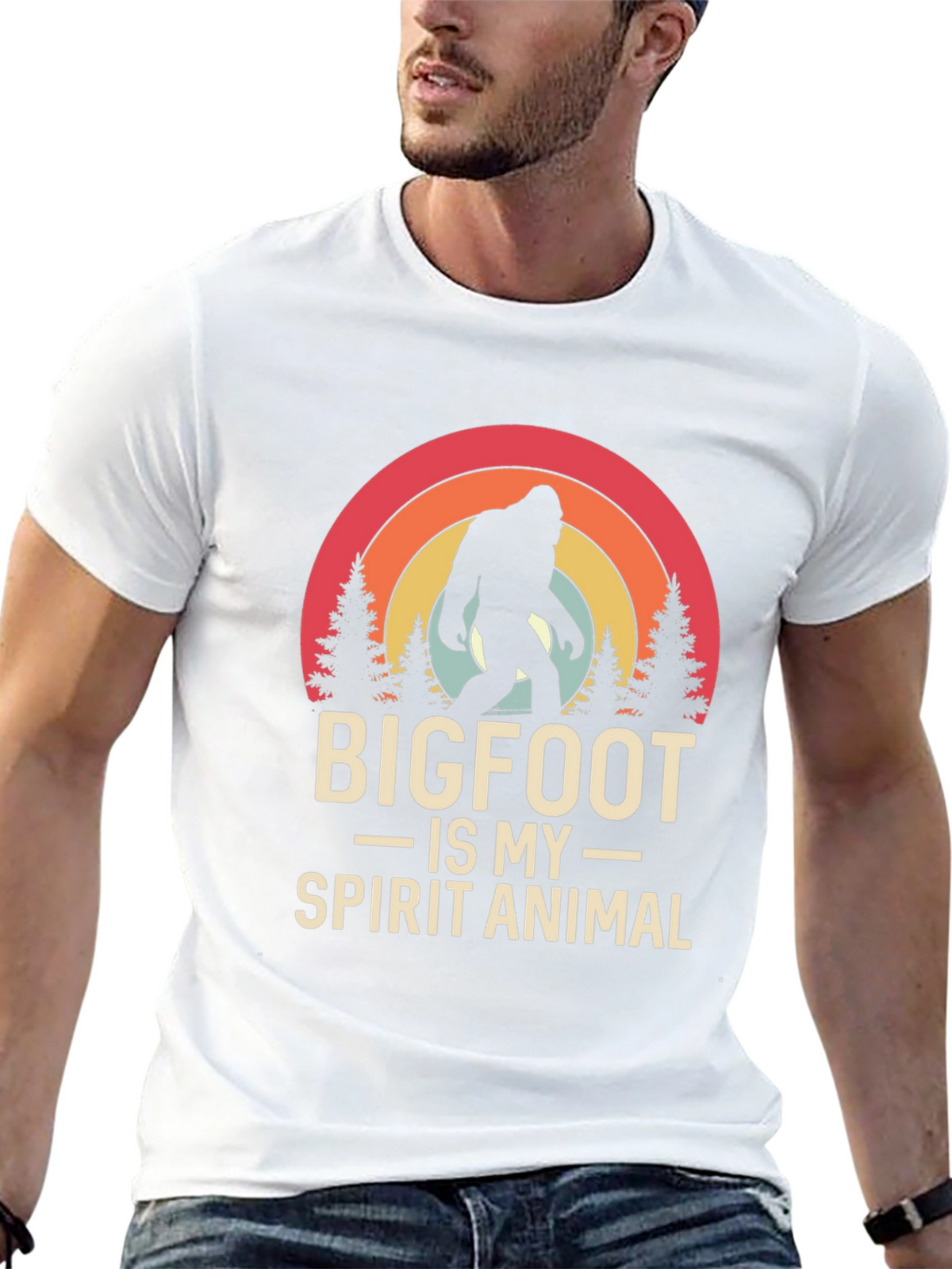 Bigfoot Spirit Animal Tee - Black Graphic T-Shirt