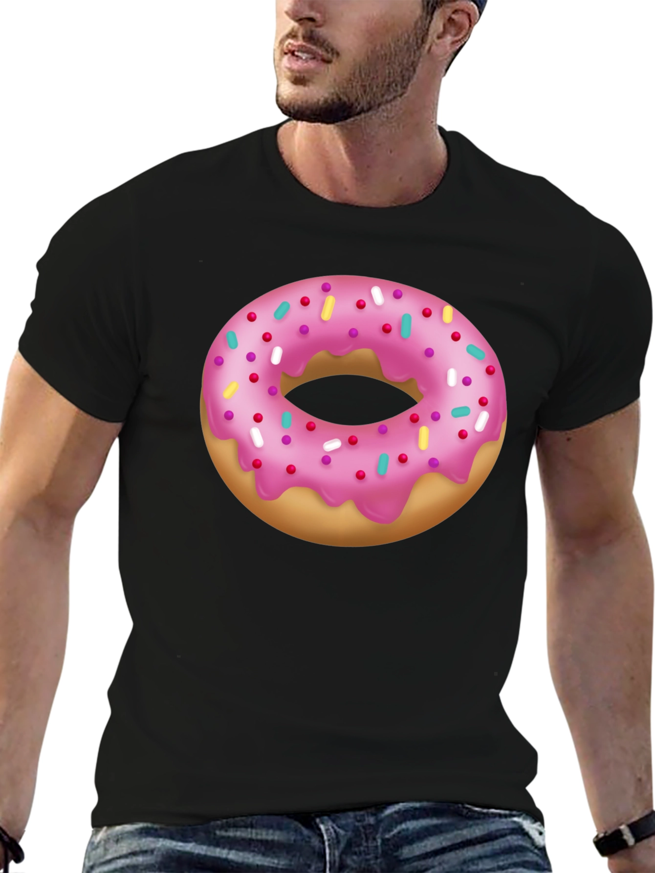 Donut Graphic T-Shirt - Pink Frosted Sprinkles