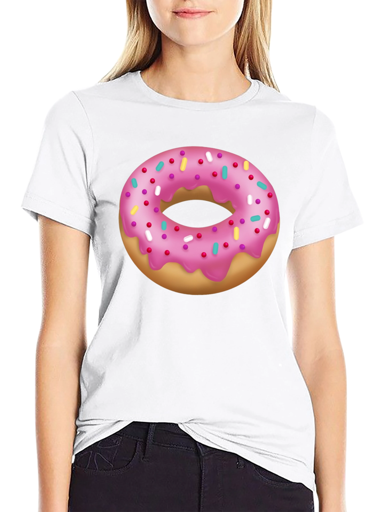 Donut Graphic T-Shirt - Pink Frosted Sprinkles