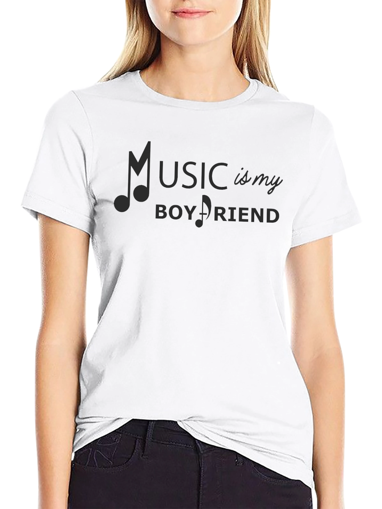 Music is My Boyfriend T-Shirt - Black Graphic Tee