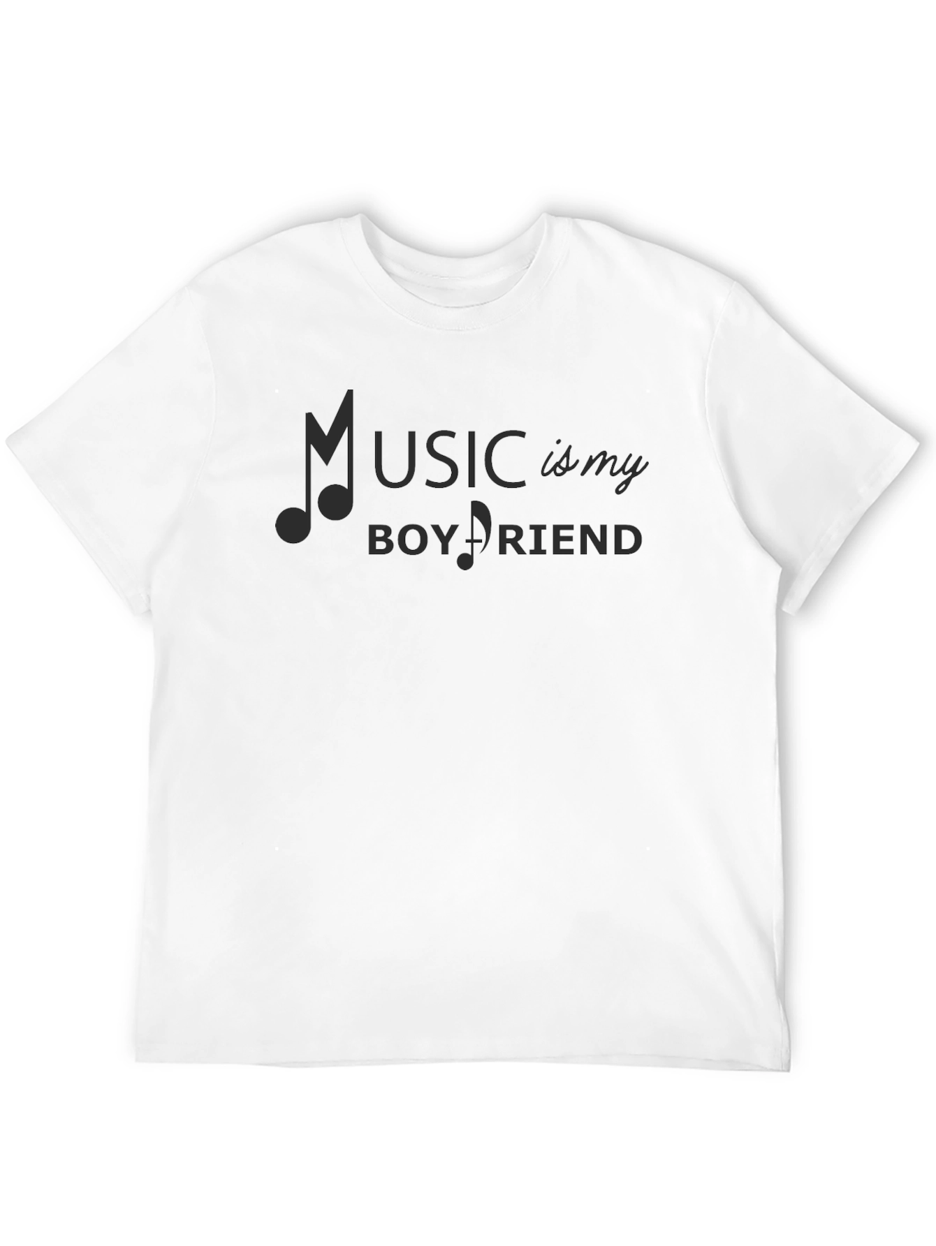 Music is My Boyfriend T-Shirt - Black Graphic Tee