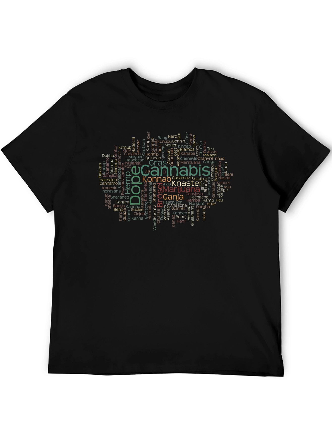 Cannabis Word Cloud T-Shirt - Novelty Design