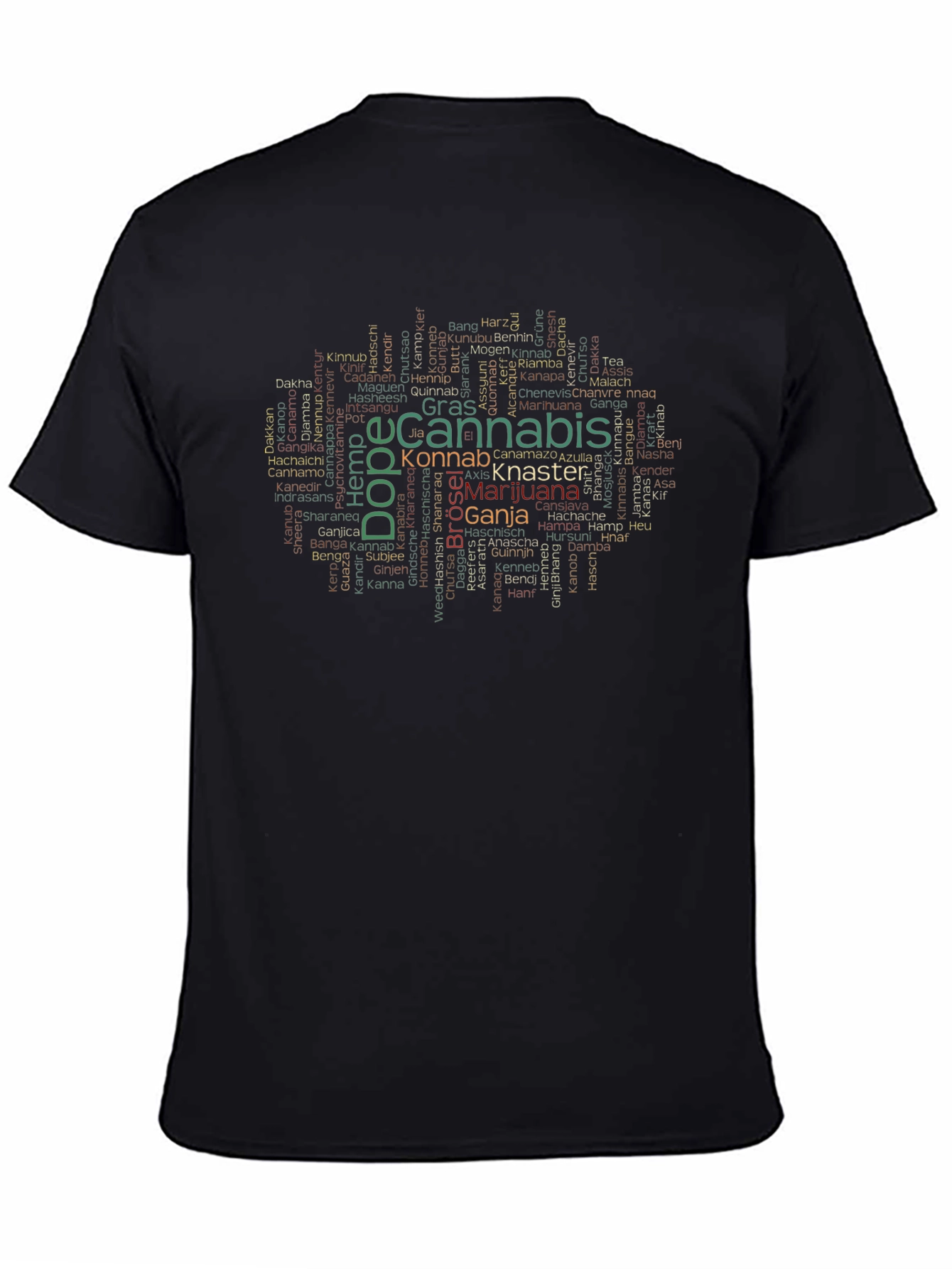 Cannabis Word Cloud T-Shirt - Novelty Design