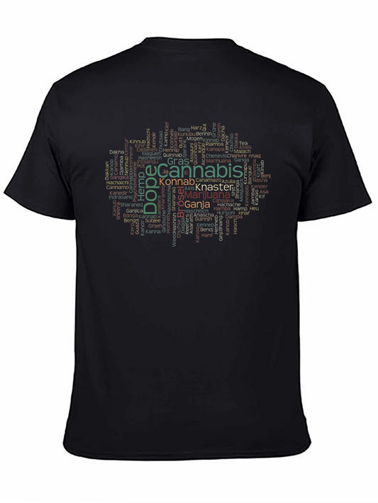 Cannabis Word Cloud T-Shirt - Novelty Design