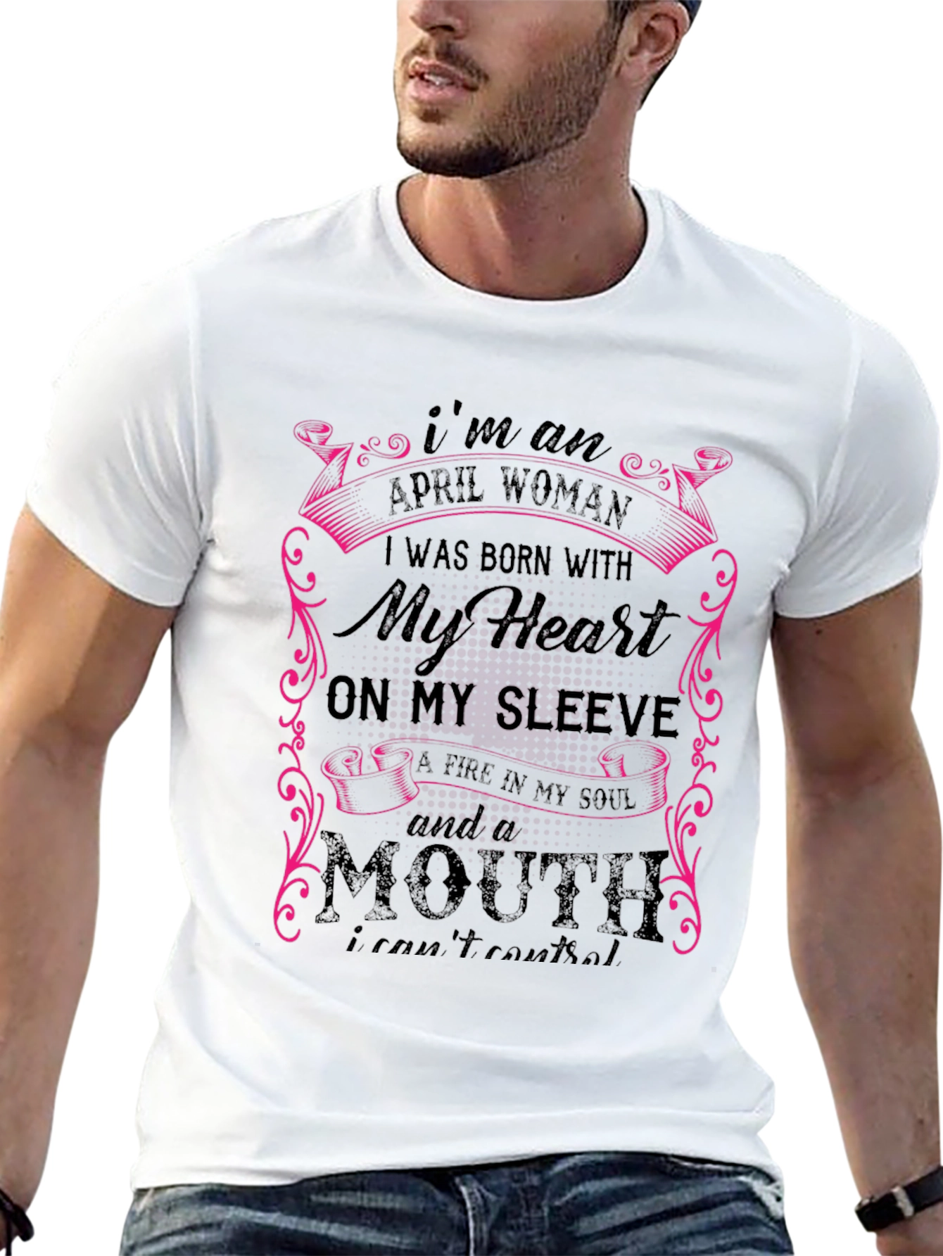 April Woman Graphic Tee - Heart on Sleeve
