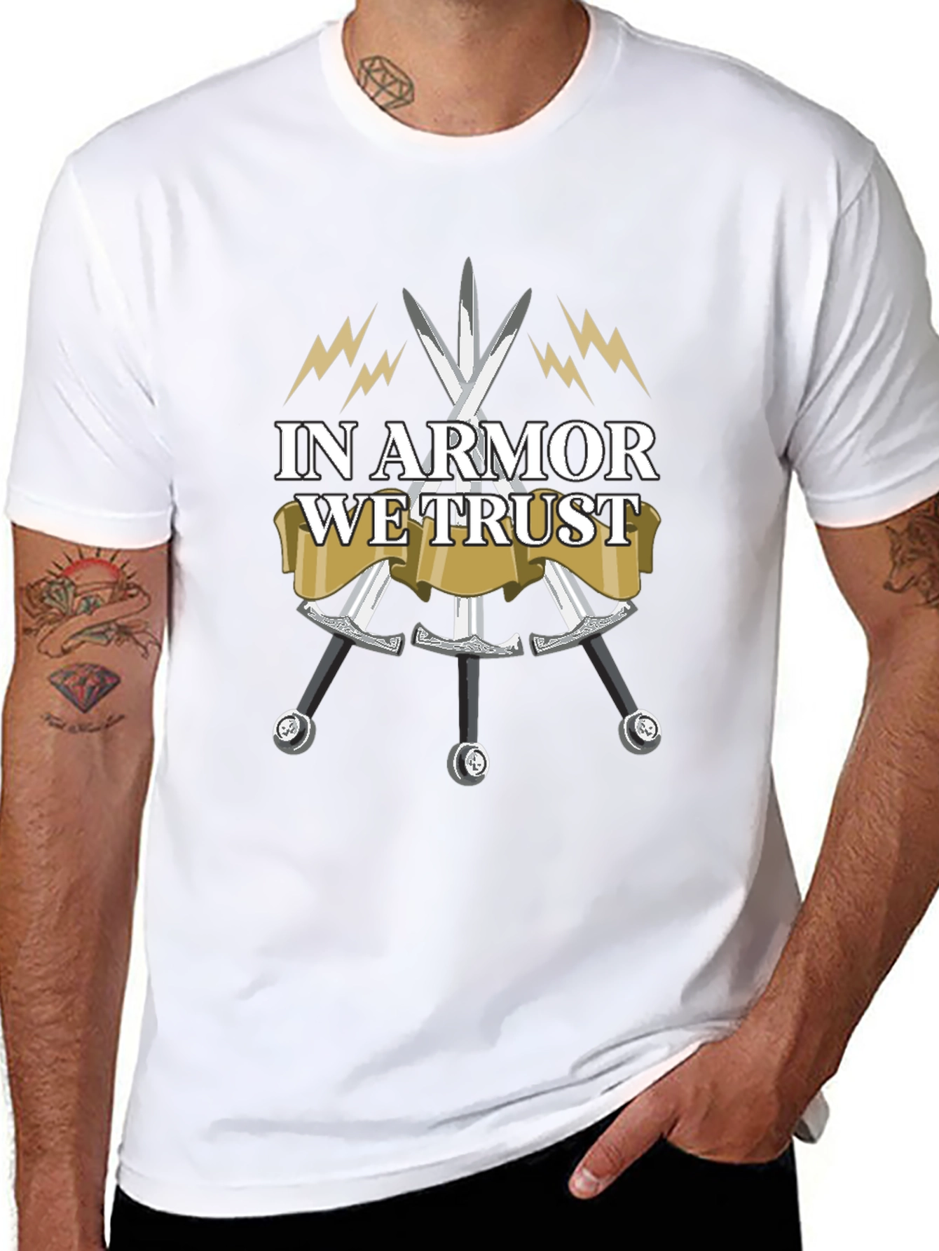 In Armor We Trust Black T-Shirt