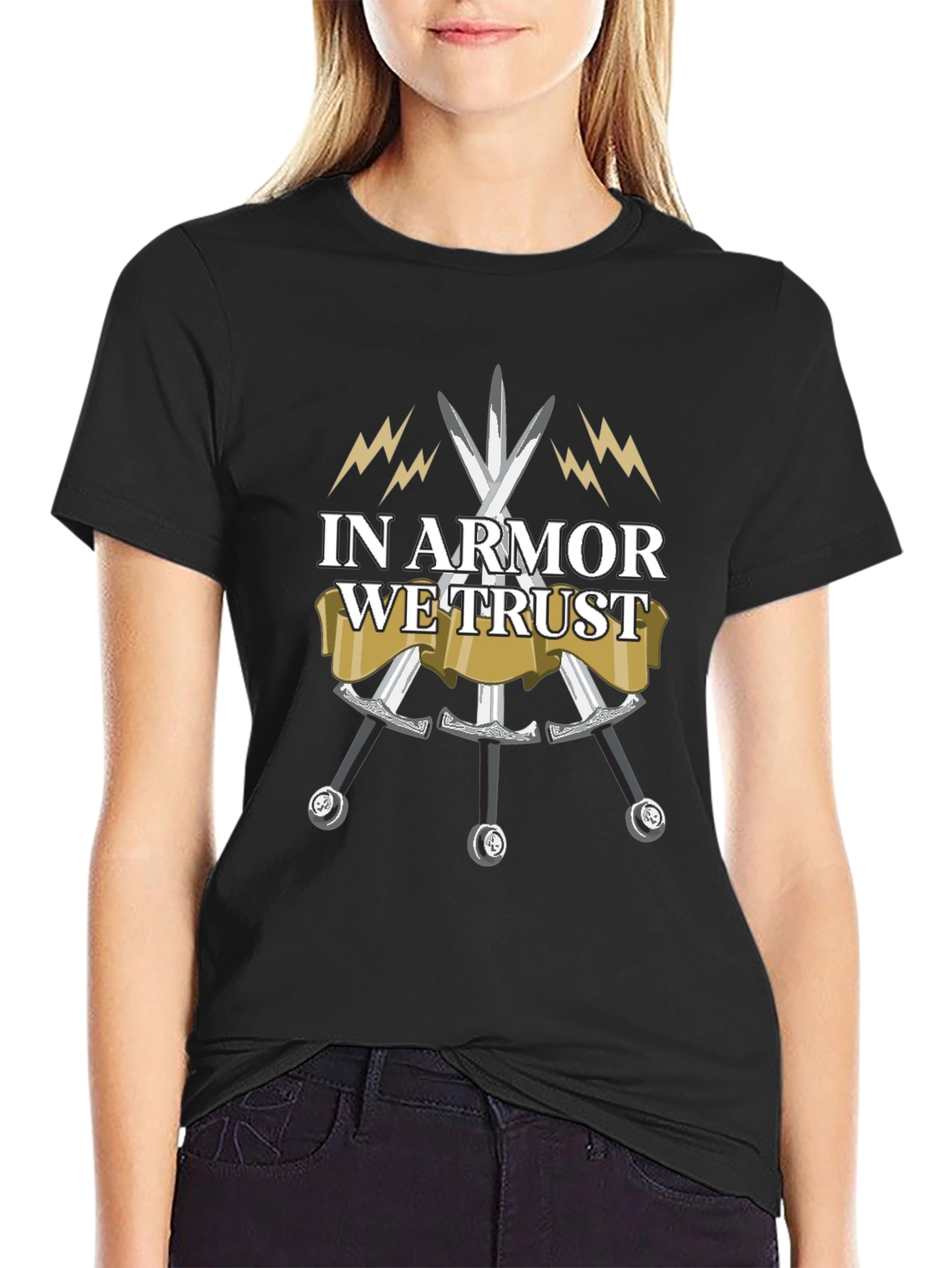 In Armor We Trust Black T-Shirt