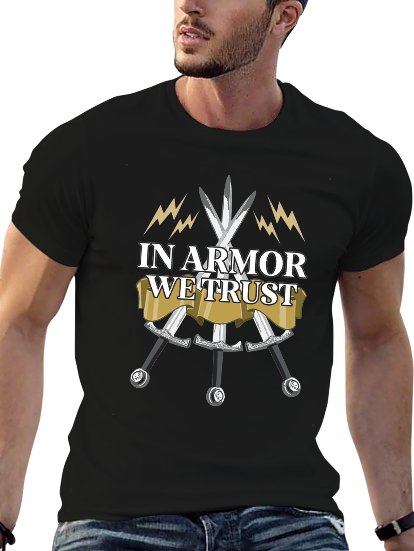 In Armor We Trust Black T-Shirt