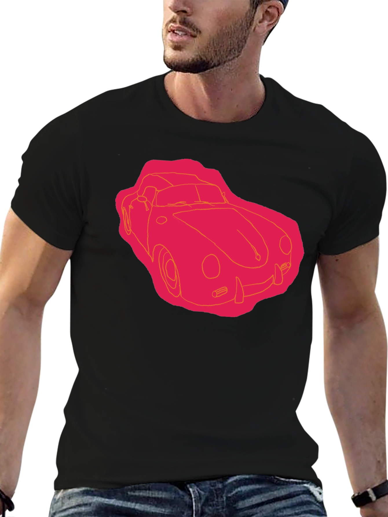 Retro Car Graphic Tee - Black
