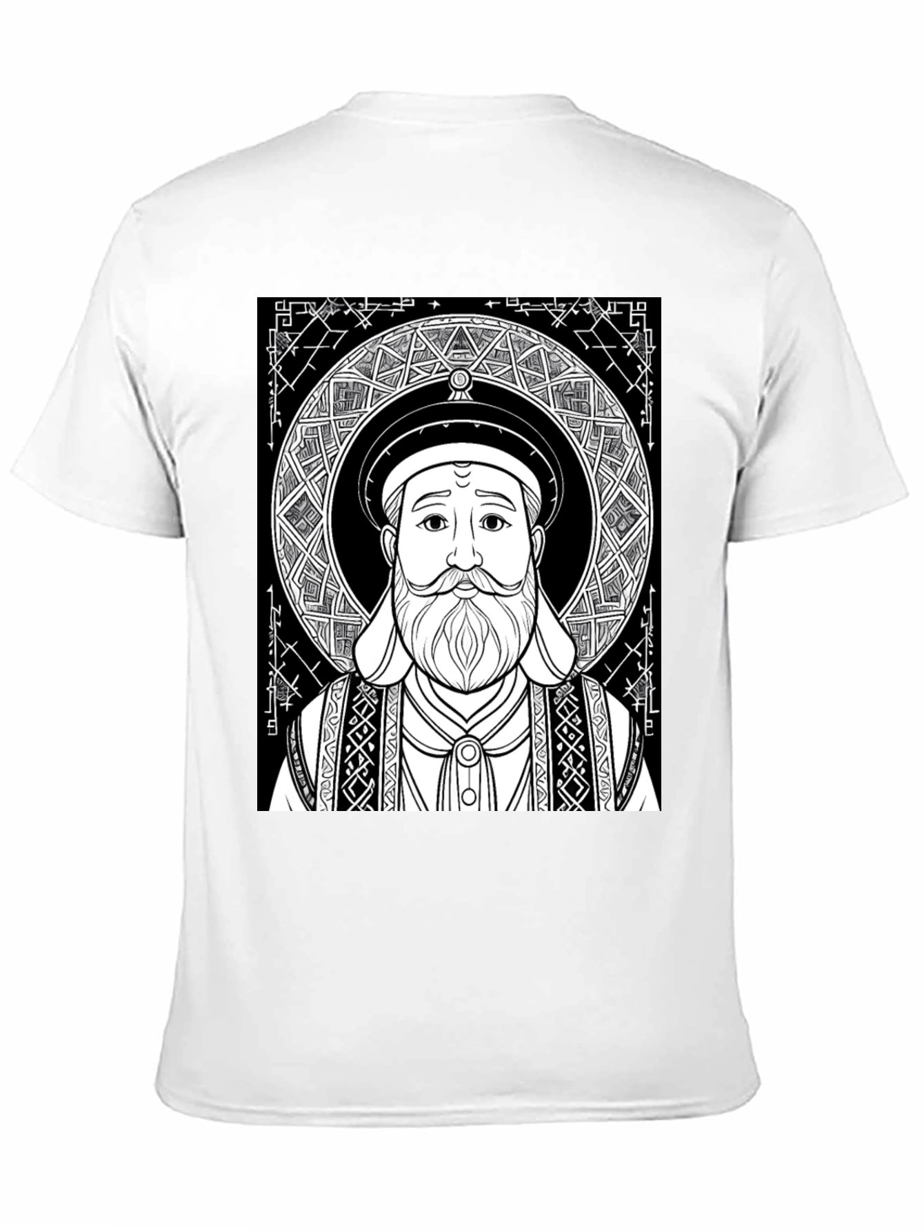 Black Graphic Tee - Intricate Portrait Design