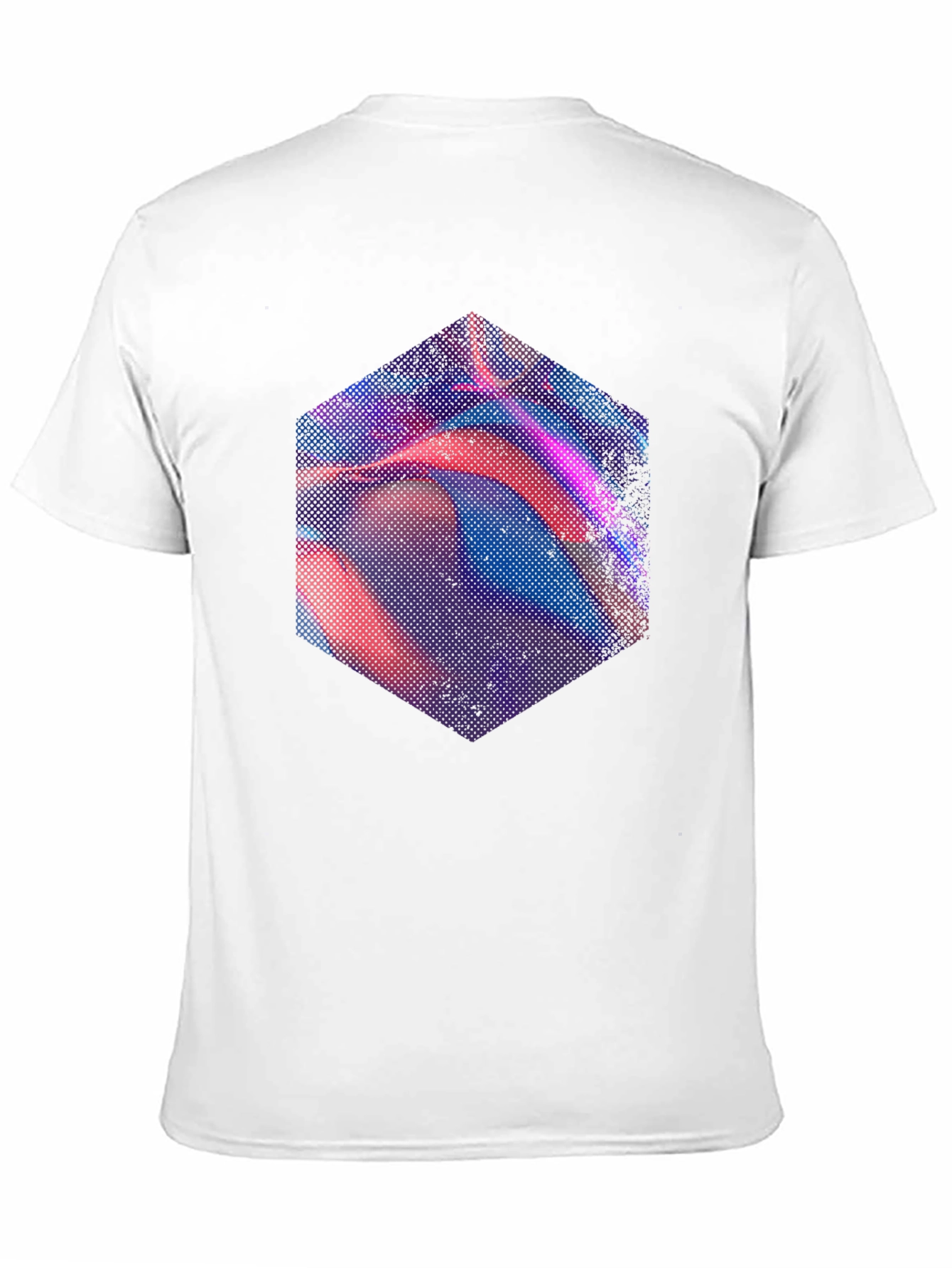 Abstract Hexagon Graphic Tee - Modern Mens Black T-Shirt