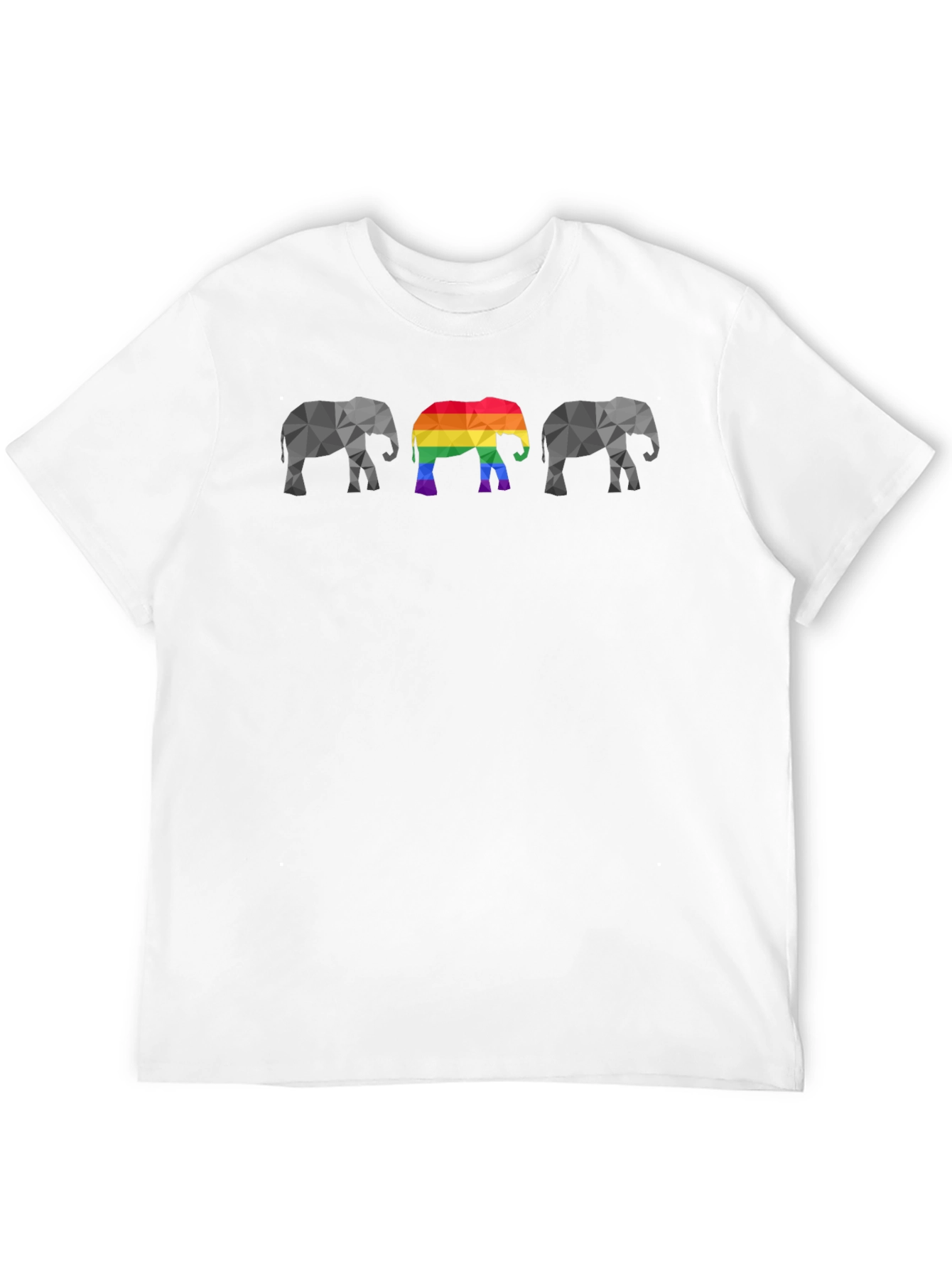Geometric Elephant Pride T-Shirt - Black Cotton Tee