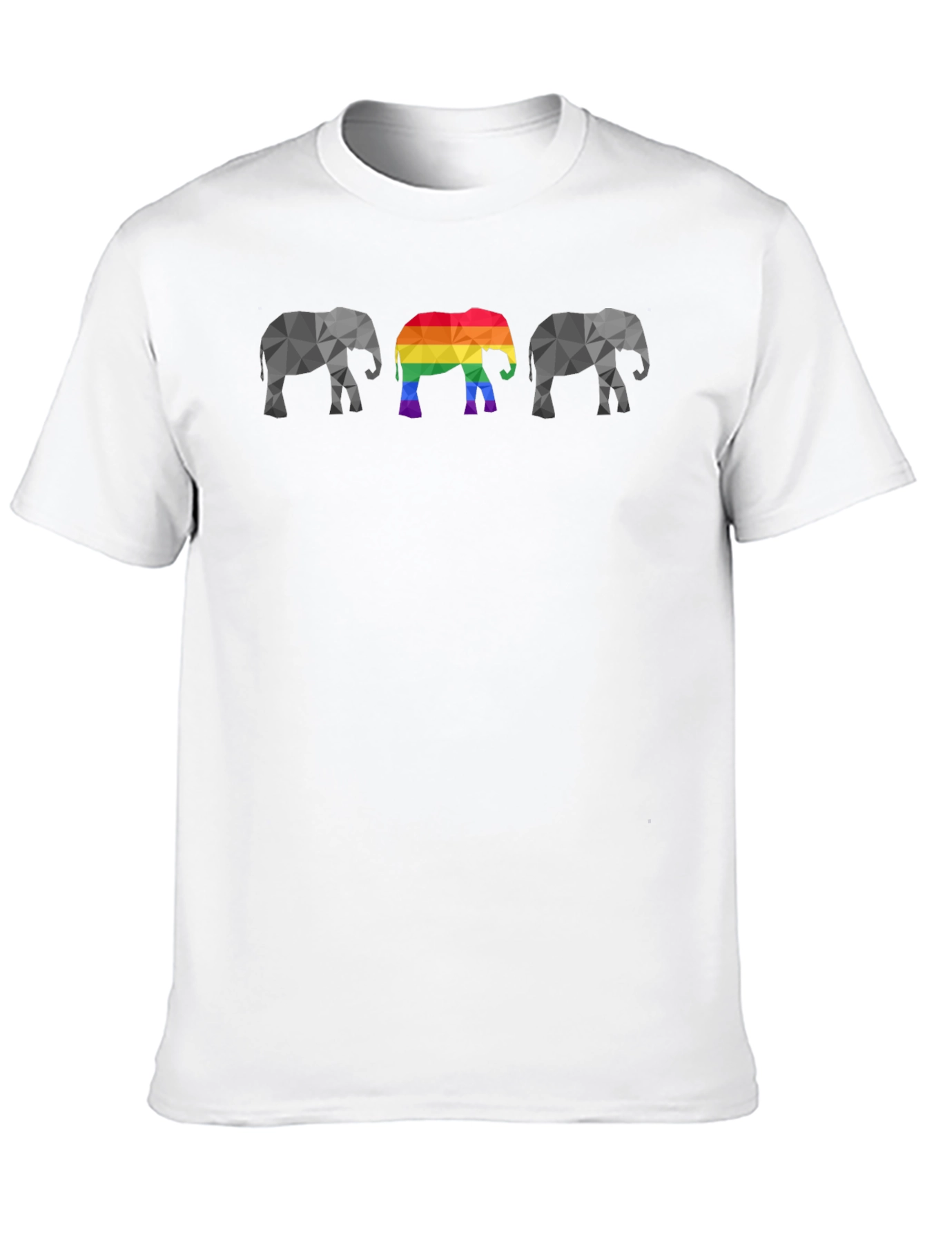 Geometric Elephant Pride T-Shirt - Black Cotton Tee