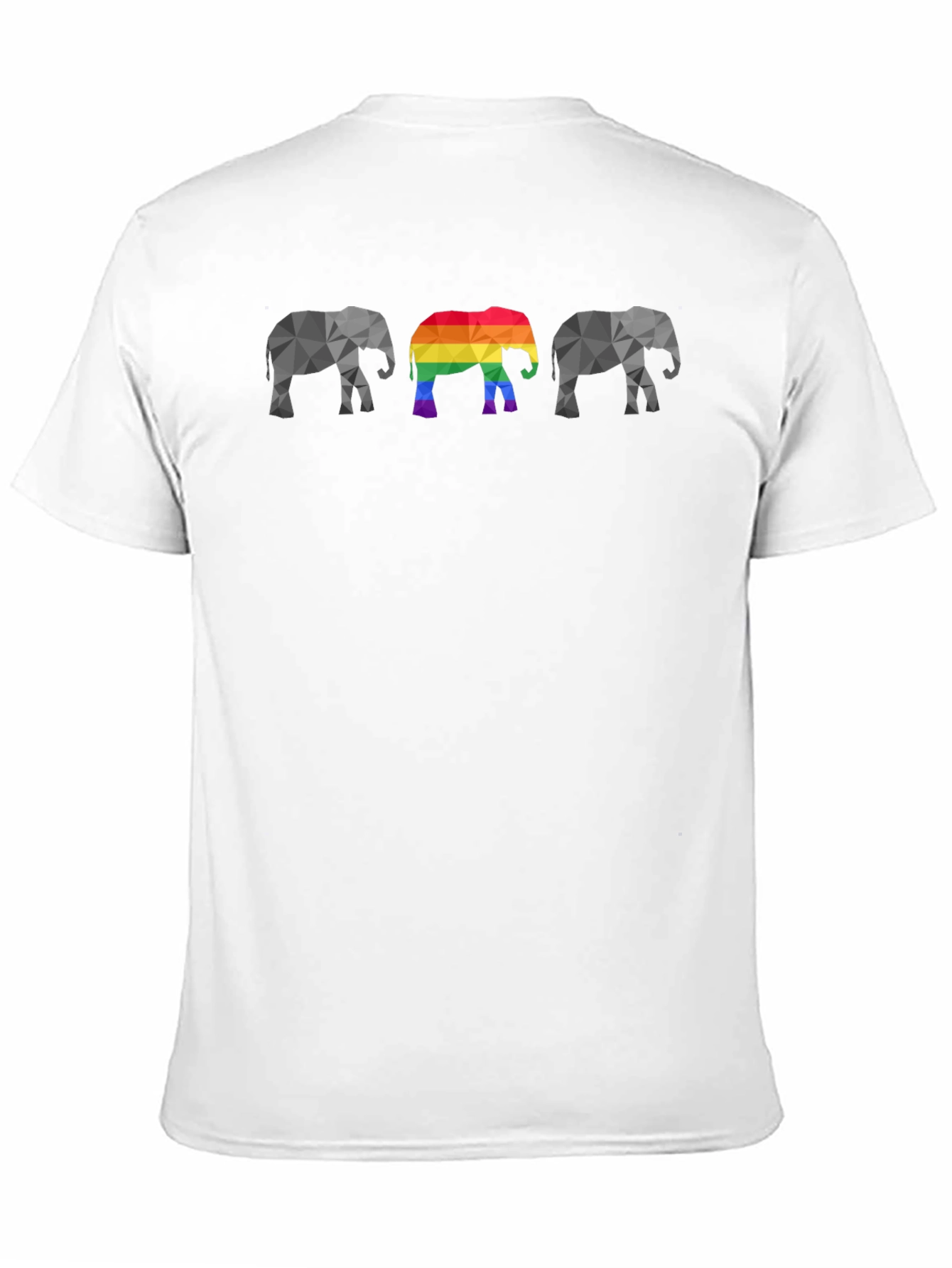 Geometric Elephant Pride T-Shirt - Black Cotton Tee