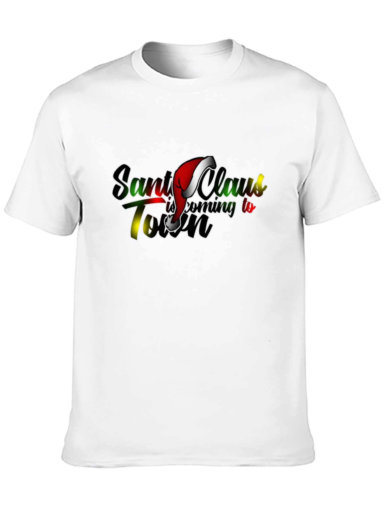 Santa Claus is Coming to Town Black T-Shirt