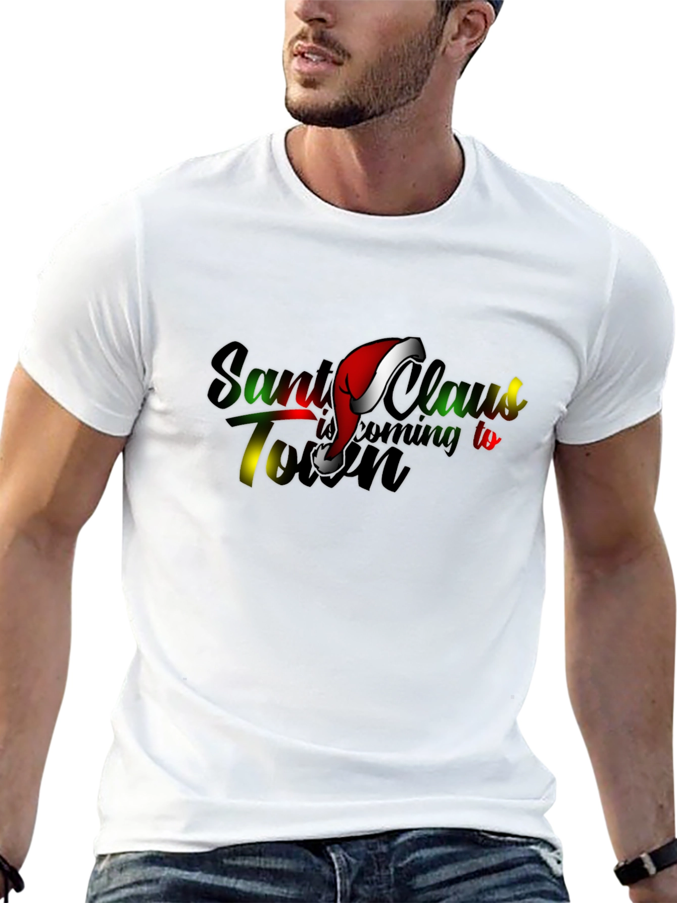 Santa Claus is Coming to Town Black T-Shirt