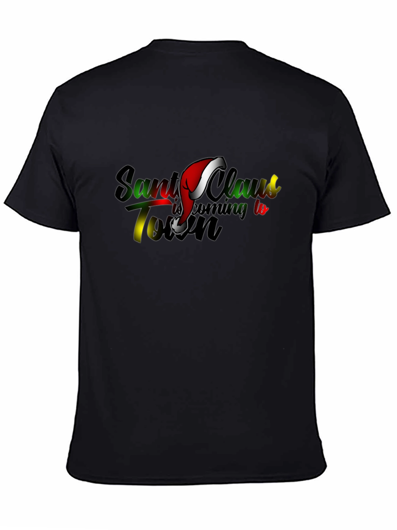 Santa Claus is Coming to Town Black T-Shirt