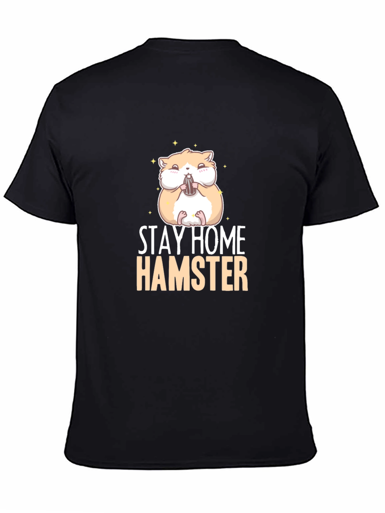 Stay Home Hamster Black T-Shirt