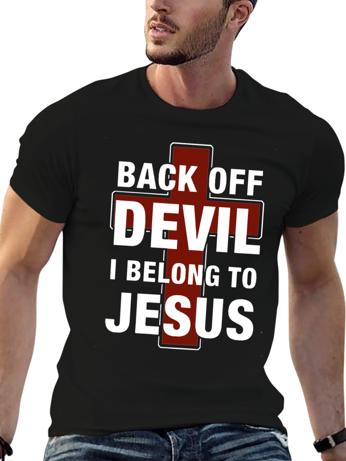 Back Off Devil Jesus T-Shirt - Christian Apparel
