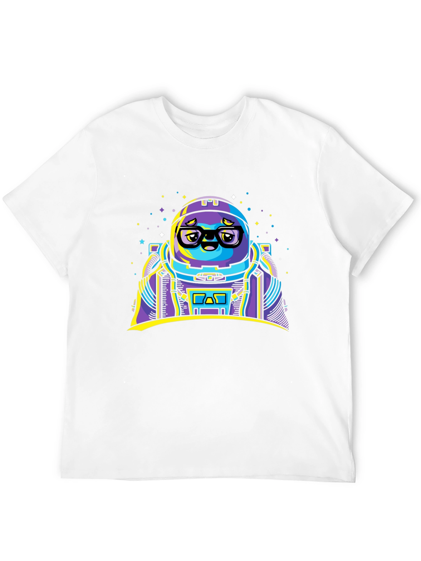 Astronaut Cartoon Graphic Black T-Shirt