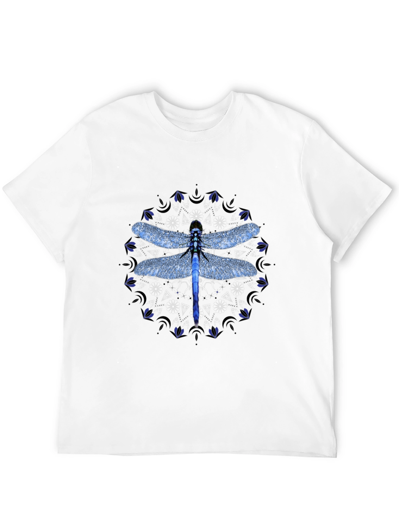 Dragonfly Mandala Graphic T-Shirt - Black