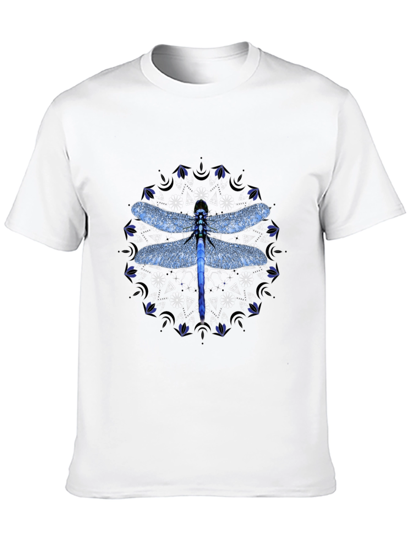 Dragonfly Mandala Graphic T-Shirt - Black