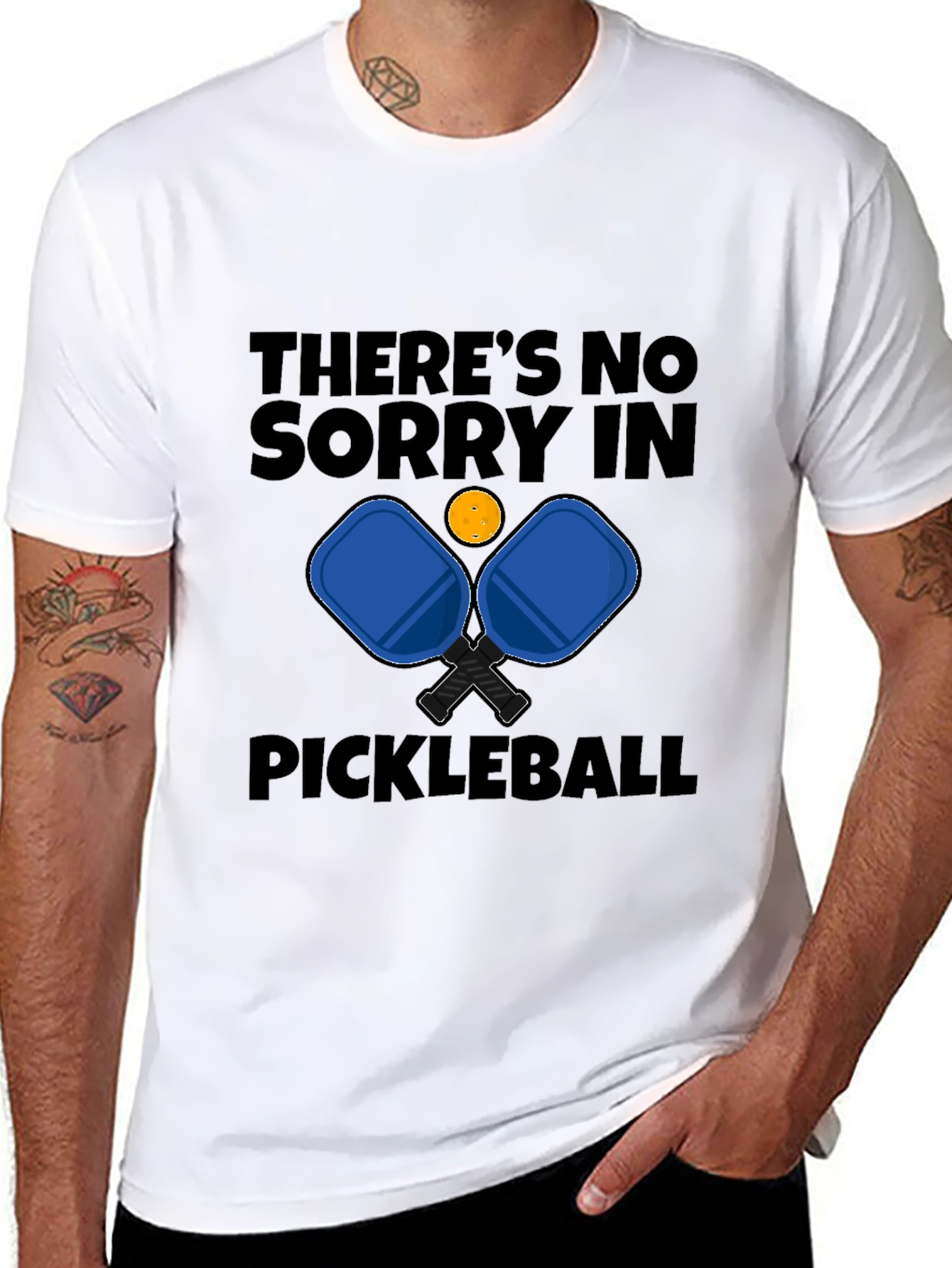Funny Pickleball T-Shirt - No Sorry!