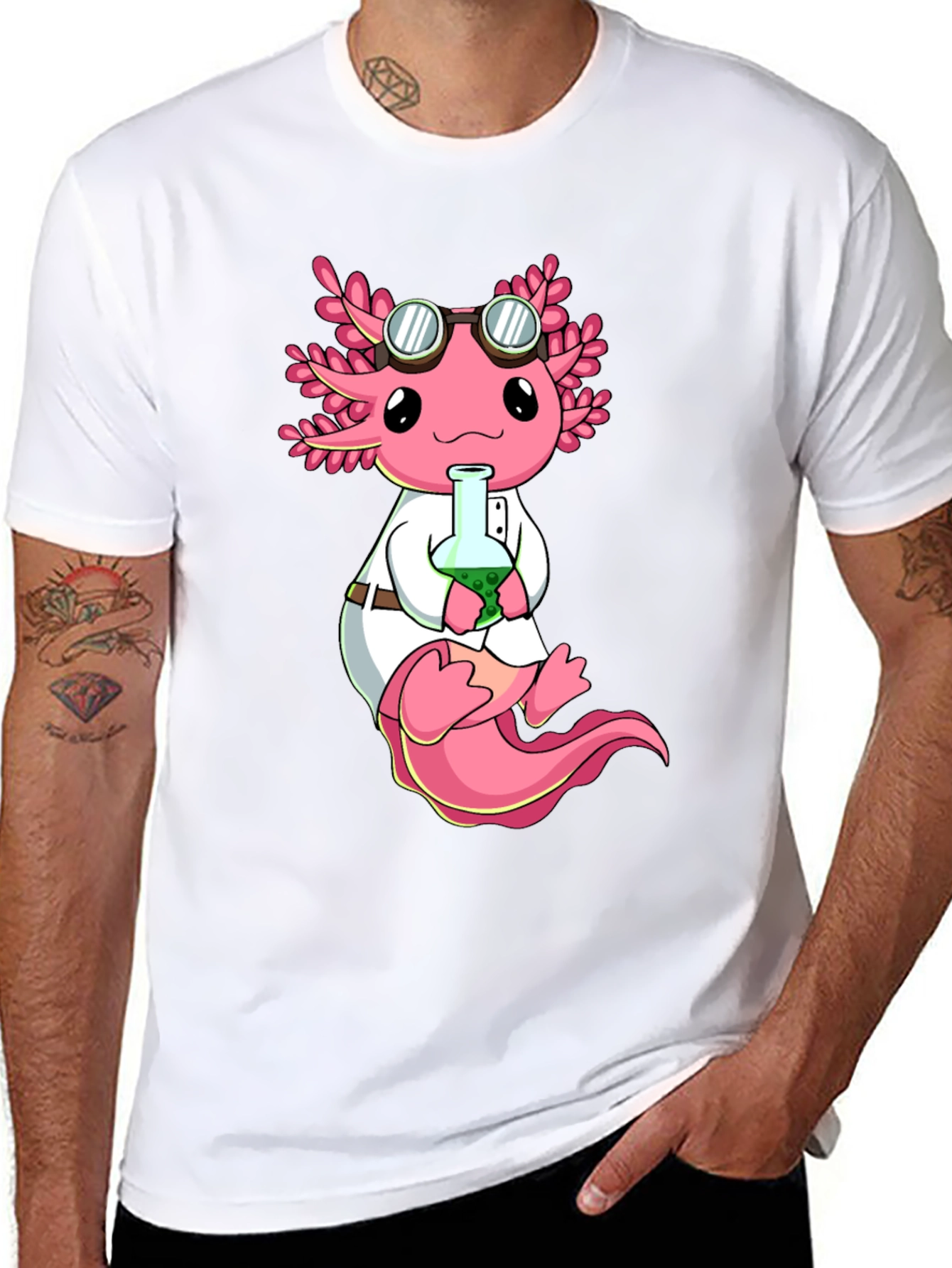 Axolotl Scientist T-Shirt - Cute & Geeky Design