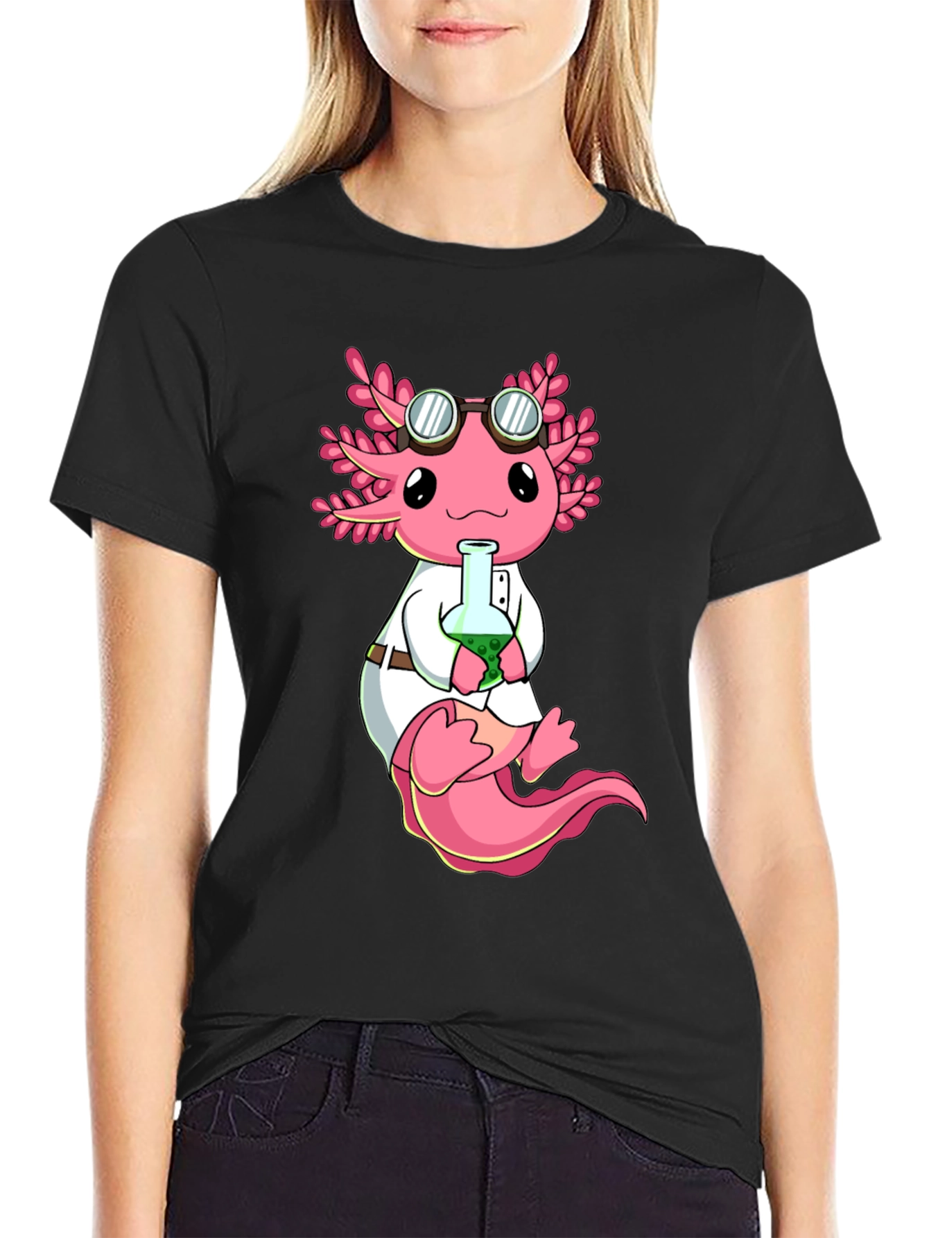 Axolotl Scientist T-Shirt - Cute & Geeky Design